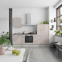 KÜCHENBLOCK Riva 270 cm  in Grau, Schieferfarben  - Schieferfarben/Edelstahlfarben, MODERN, Holzwerkstoff/Metall (270cm) - Nobilia