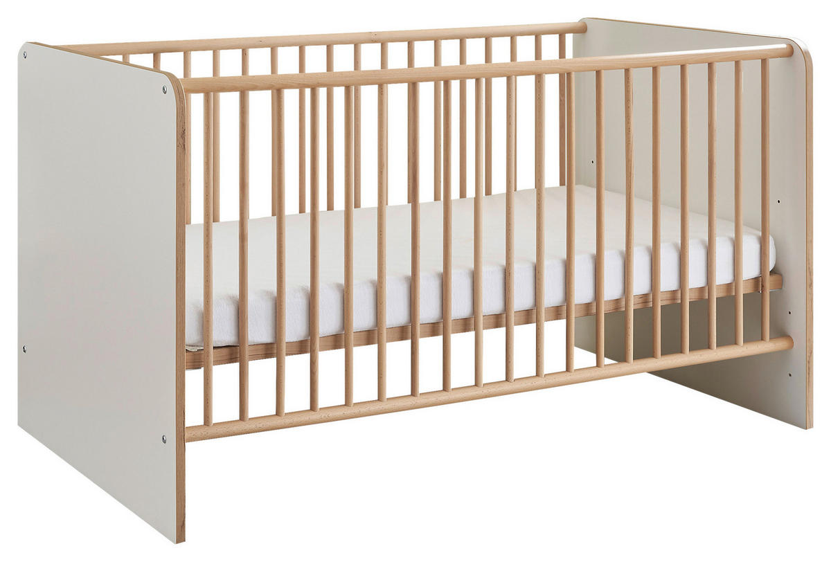 GITTERBETT  144/80,5/81,7 cm   - Weiß/Eiche Artisan, Basics, Holz/Holzwerkstoff (144/80,5/81,7cm) - My Baby Lou