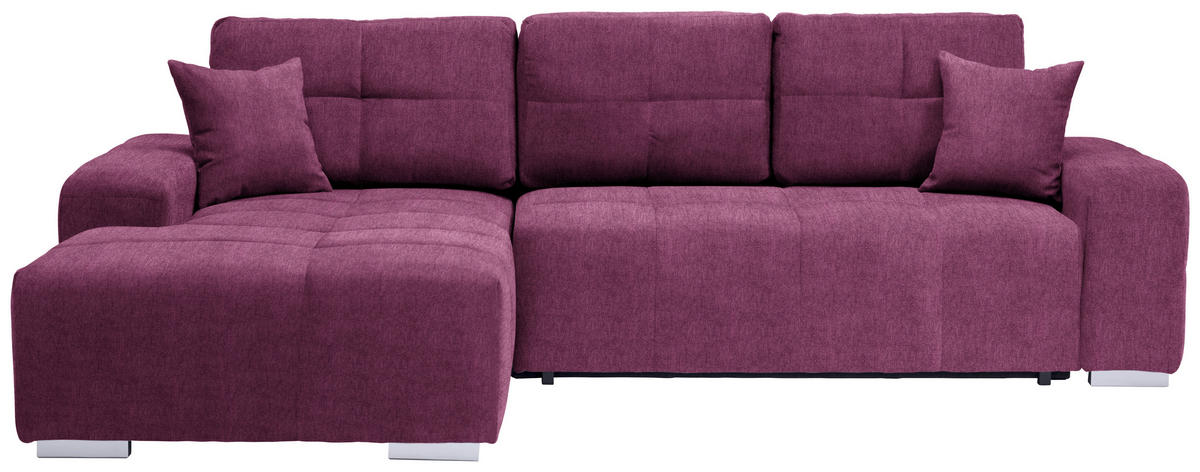 ECKSOFA Beere Webstoff  - Beere/Silberfarben, Design, Kunststoff/Textil (194/280cm) - Carryhome