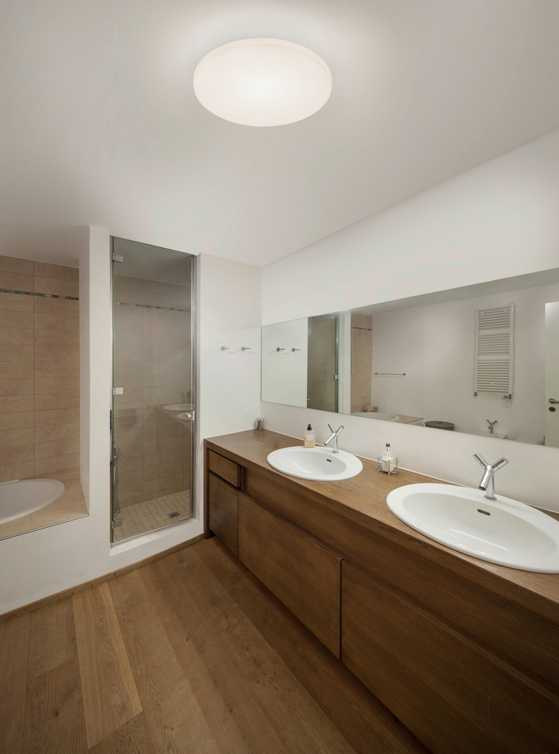 LED-DECKENLEUCHTE 36/10,5 cm   - Chromfarben/Weiß, Design, Glas/Metall (36/10,5cm) - Helestra