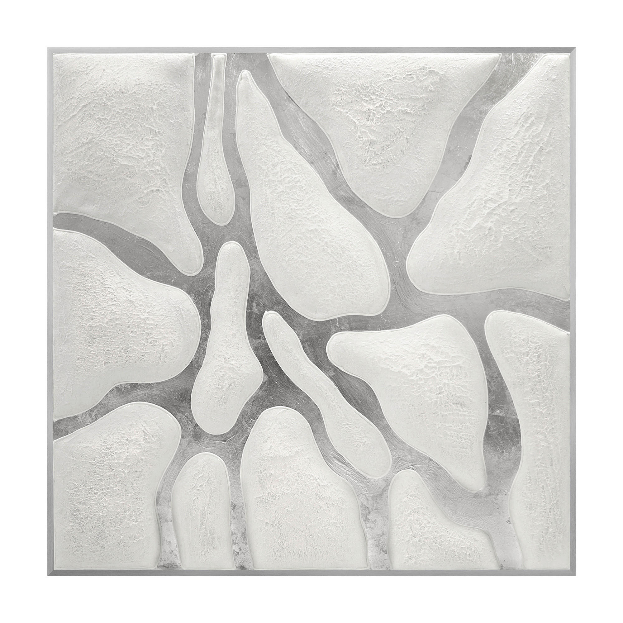 OLJEMÅLNING abstrakt multicolor 80/80 cm  - silver/multicolor, Trend, trämaterial (80/80cm) - Monee