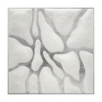 OLJEMÅLNING abstrakt multicolor 80/80 cm  - silver/multicolor, Trend, trämaterial (80/80cm) - Monee