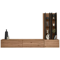 WOHNWAND  in Anthrazit, Eichefarben 285/205/39 cm  - Eichefarben/Anthrazit, Natur, Holz/Metall (285/205/39cm) - Valnatura