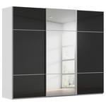 SCHWEBETÜRENSCHRANK  in Grau, Schwarz  - Alufarben/Schwarz, KONVENTIONELL, Glas/Holzwerkstoff (242/223/68cm) - Novel