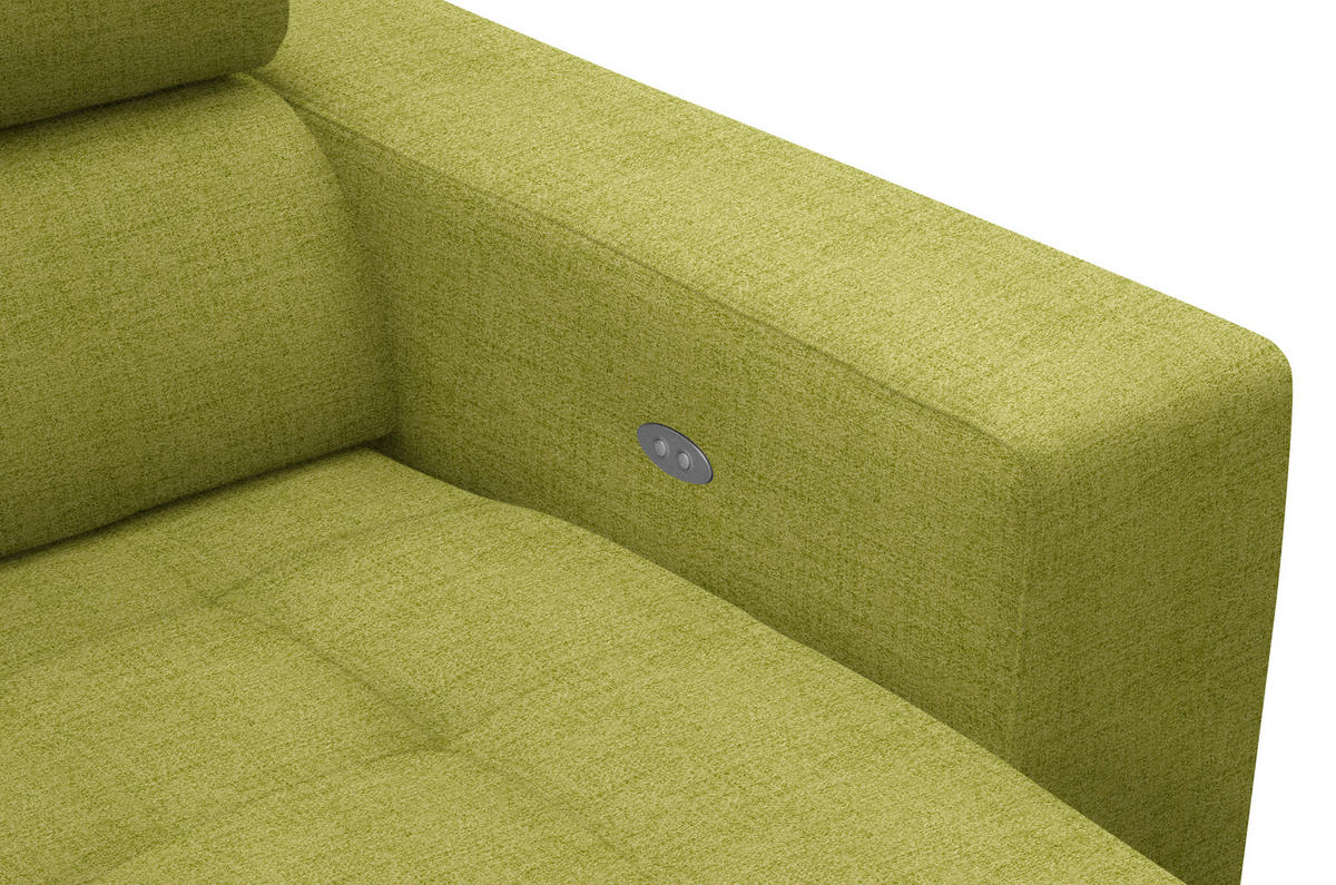 ECKSOFA in Chenille Hellgrün  - Chromfarben/Hellgrün, Design, Textil (207/301cm) - Xora