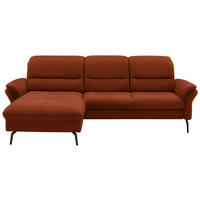 ECKSOFA in Flachgewebe Terracotta  - Terracotta/Schwarz, Konventionell, Textil/Metall (181/260cm) - Beldomo Speed