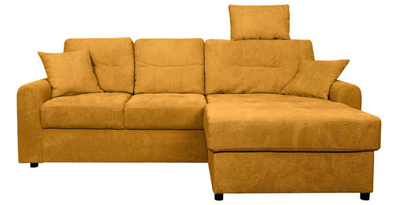 ECKSOFA Currygelb Chenille - Currygelb/Schwarz, KONVENTIONELL, Kunststoff/Textil (232/153cm) - Carryhome