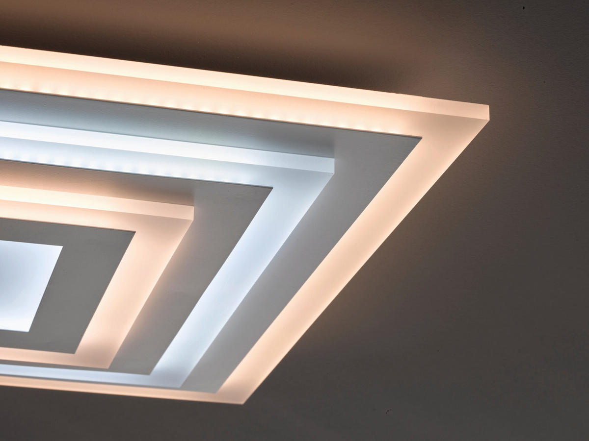LED-DECKENLEUCHTE 56 W    60/60/6,7 cm  - Weiss, Design, Kunststoff (60/60/6,7cm) - Fischer & Honsel