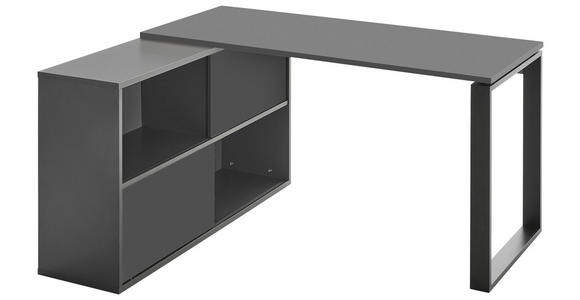 ECKSCHREIBTISCH 145/120/75 cm in Graphitfarben, Schwarz - Graphitfarben/Schwarz, MODERN, Holzwerkstoff/Metall (145/120/75cm) - Novel