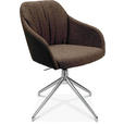 ARMLEHNSTUHL  in Aluminium Flachgewebe  - Dunkelbraun/Alufarben, Design, Textil/Metall (58/81,5-84,5/60cm) - Johann Jakob