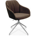 ARMLEHNSTUHL  in Aluminium Flachgewebe  - Dunkelbraun/Alufarben, Design, Textil/Metall (58/81,5-84,5/60cm) - Johann Jakob