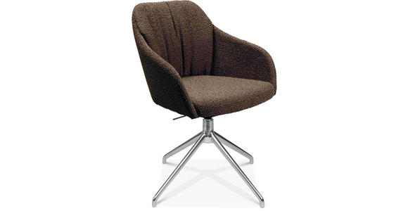 ARMLEHNSTUHL in Aluminium Flachgewebe - Dunkelbraun/Alufarben, Design, Textil/Metall (58/81,5-84,5/60cm) - Johann Jakob