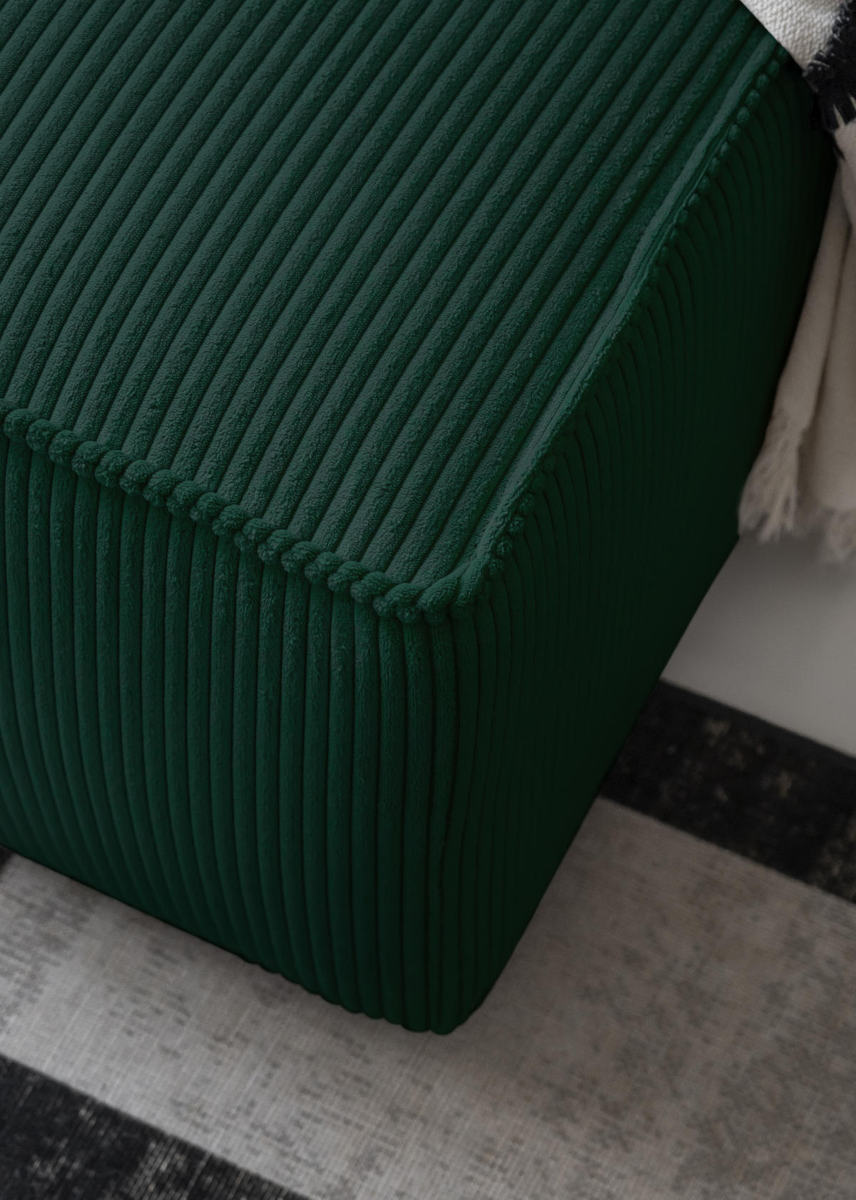KUTNA GARNITURA tekstil  tamno zelena   - tamno zelena/crna, Design, tekstil/plastika (247/194cm) - MID.YOU