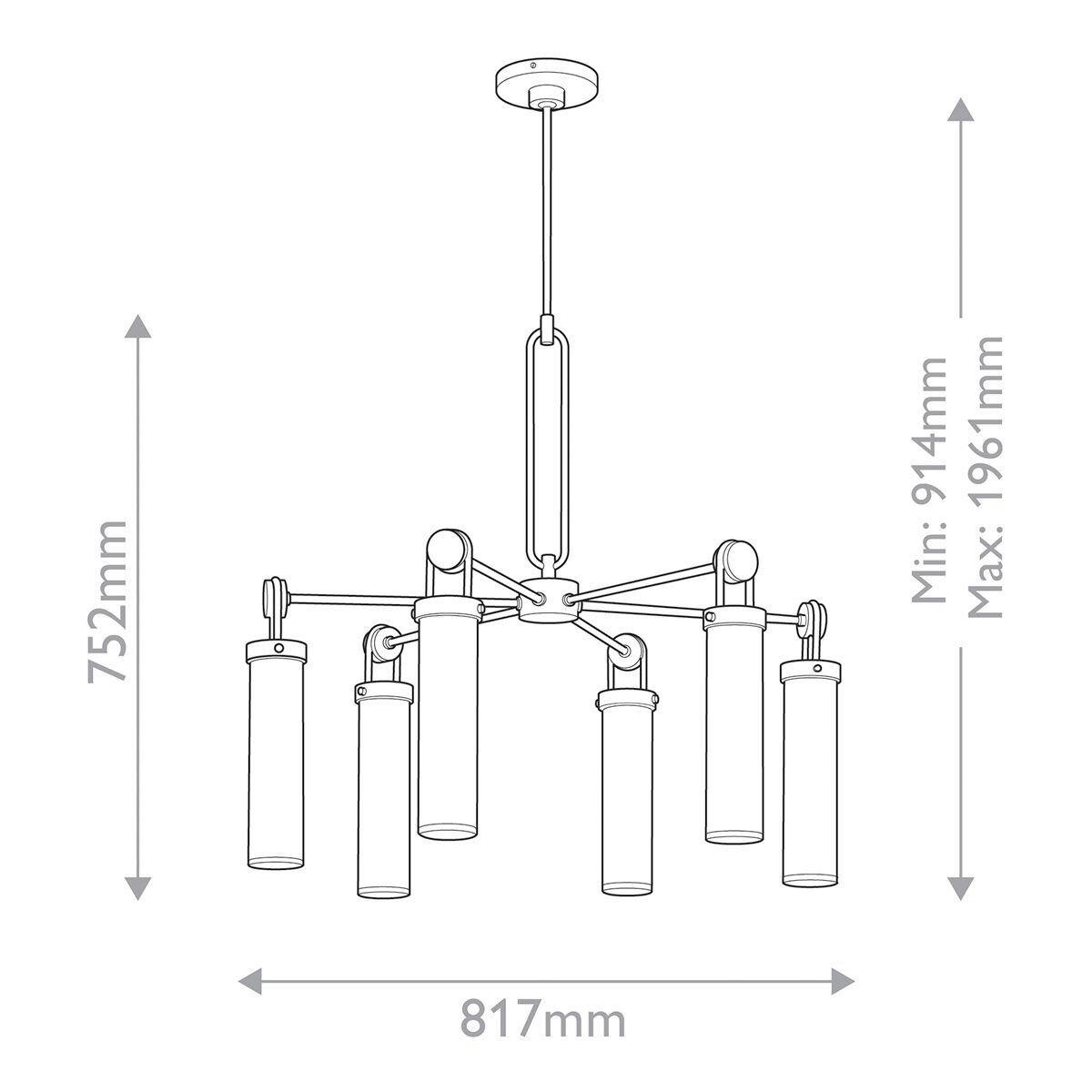 KRONLEUCHTER 75,2/81,7 cm   - Bronzefarben, KONVENTIONELL, Glas/Metall (75,2/81,7cm) - Elstead Lighting