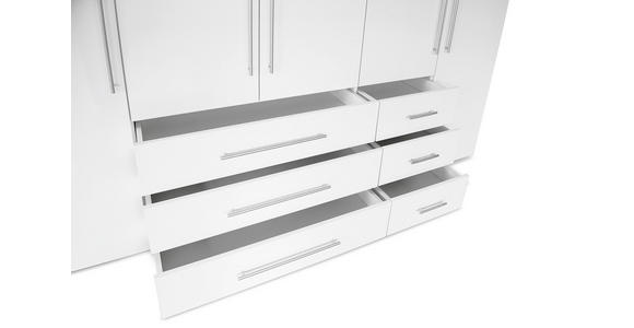 DREHTÜRENSCHRANK in Weiß, Weiß Hochglanz - Weiß Hochglanz/Alufarben, KONVENTIONELL, Holzwerkstoff/Metall (244/218,6/59,4cm) - Xora
