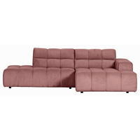 HÖRNSOFFA i plysch rosa  - svart/rosa, Klassisk, textil/plast (282/155cm) - MID.YOU