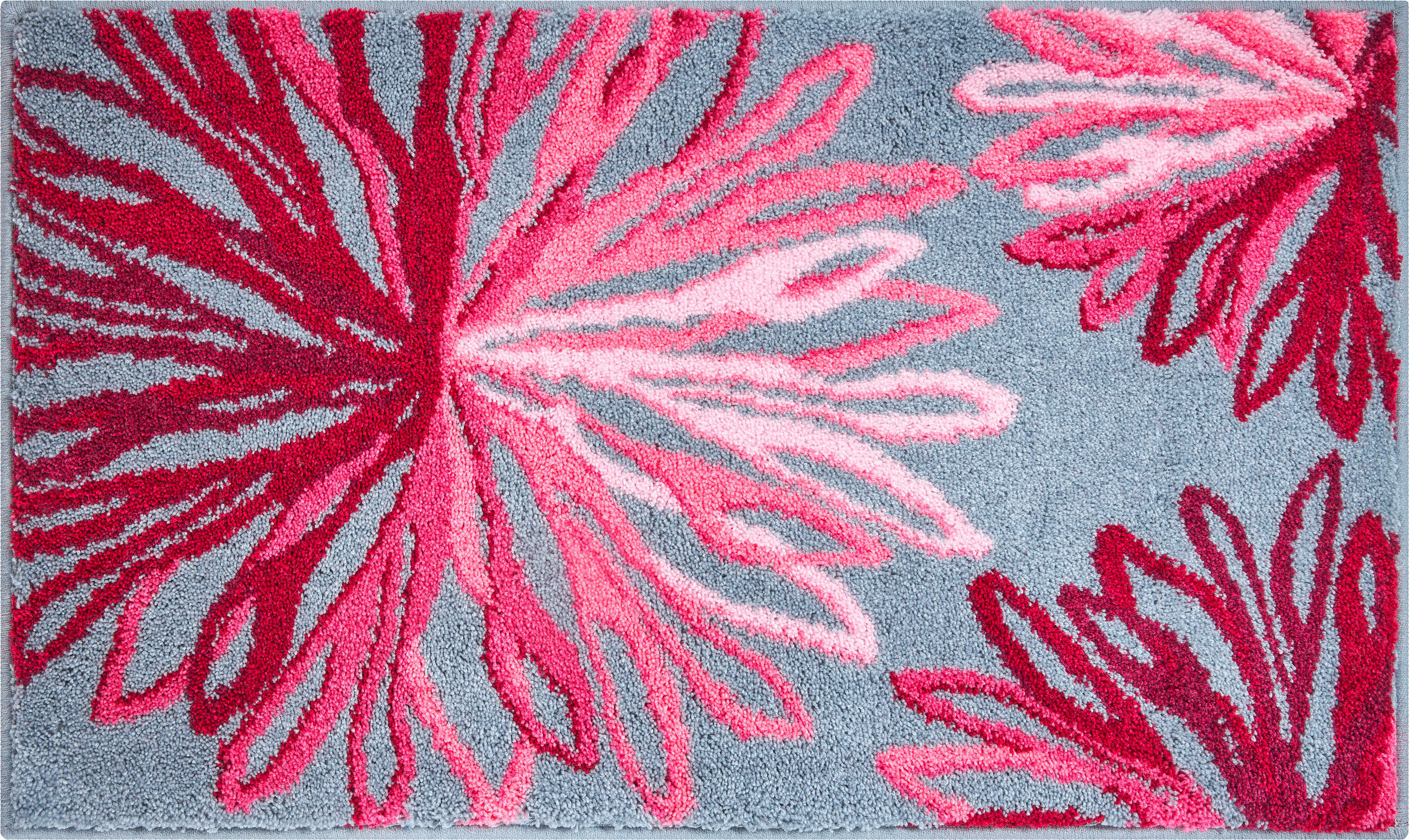 BADTEPPICH Rosa, Grau 60/100 cm - Rosa/Grau, Basics, Kunststoff/Textil (60/100cm) - Grund