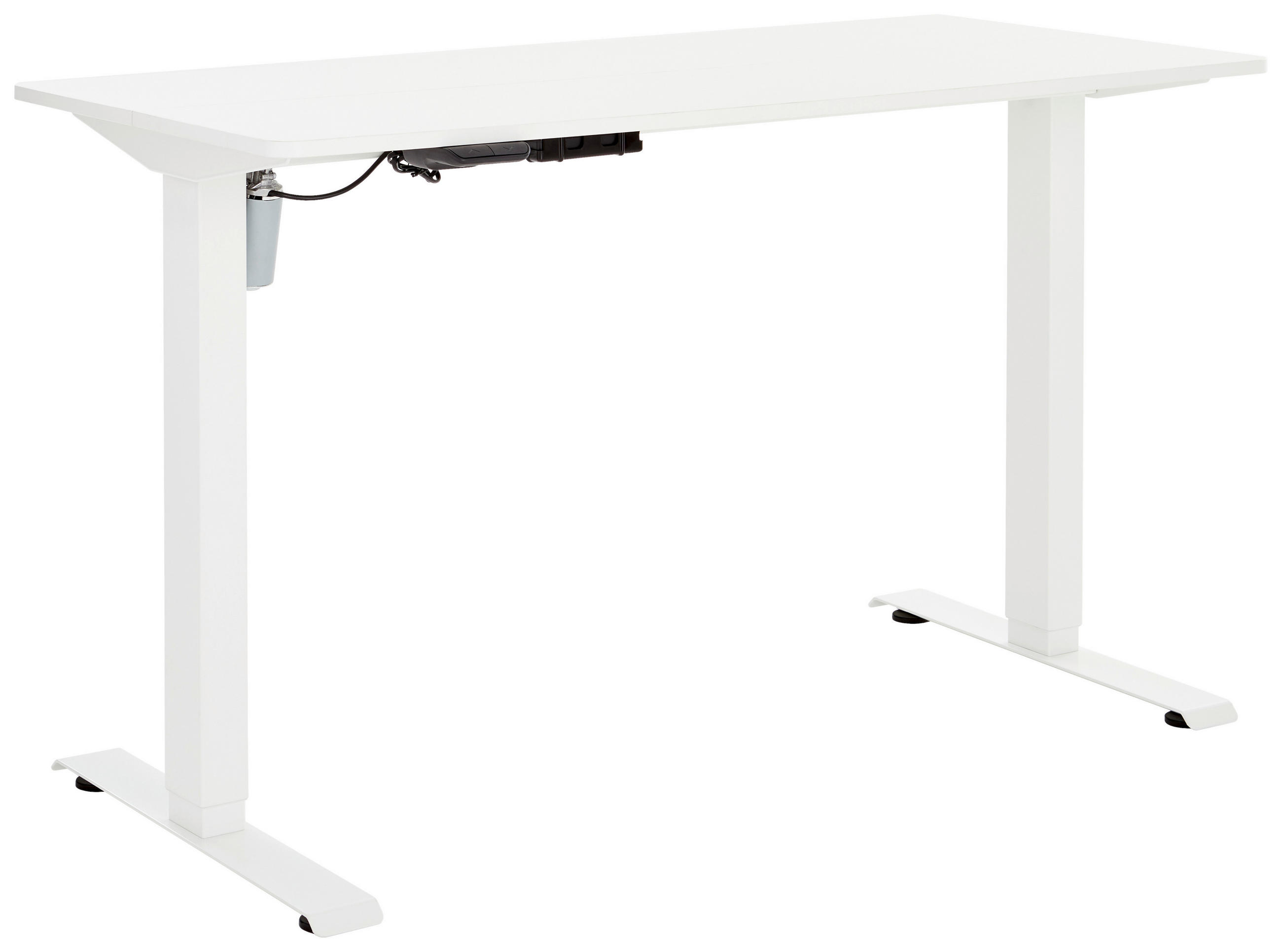 SCHREIBTISCH höhenverstellbar - Weiß, MODERN, Holzwerkstoff/Metall (120/60/68,8-118,5cm) - Livetastic
