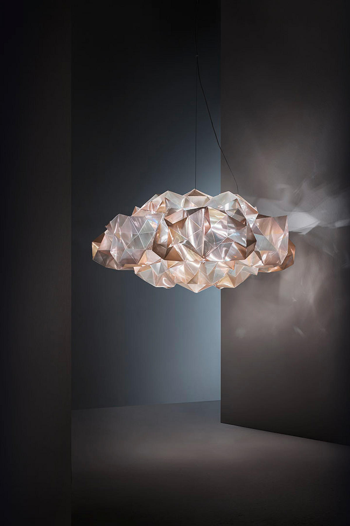 HÄNGELEUCHTE Drusa 60/60/20 cm   - Transparent/Weiß, Design, Kunststoff (60/60/20cm) - Slamp