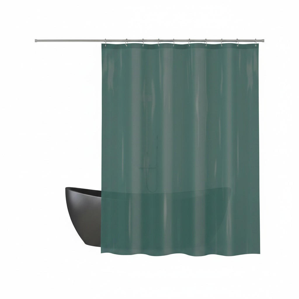 DUSCHVORHANG ROMANA 180/180 cm  - Dunkelgrün, Basics, Kunststoff (180/180cm) - MSV