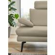 ECKSOFA in Echtleder Creme, Naturfarben  310/180 cm  - Creme/Schwarz, Design, Leder/Metall (310/180cm) - Dieter Knoll