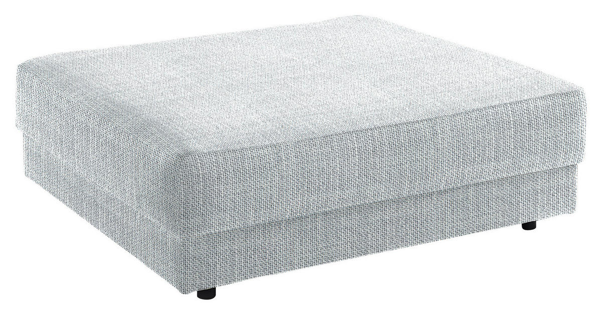 HOCKER in Textil Hellgrau  - Hellgrau/Schwarz, Design, Kunststoff/Textil (105/38/117cm) - home24