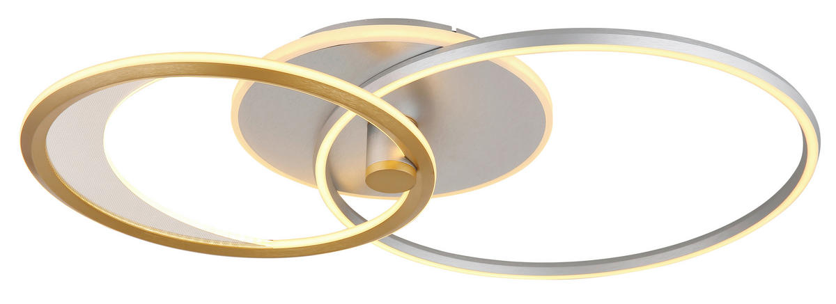LED-DECKENLEUCHTE    81/51/11 cm  - Klar/Silberfarben, Basics, Kunststoff/Metall (81/51/11cm) - Globo