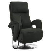 RELAXSESSEL in Leder Dunkelgrün  - Chromfarben/Dunkelgrün, Design, Leder/Metall (77/110/87cm) - Valdera