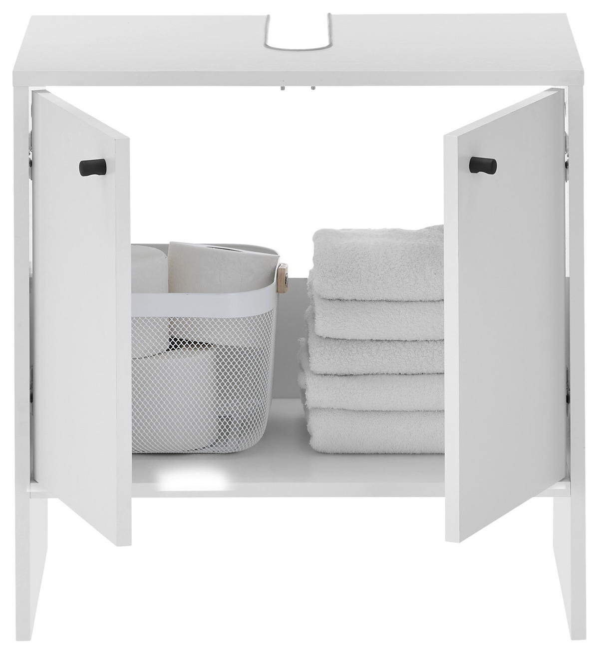 WASCHBECKENUNTERSCHRANK 60/60/35 cm  - Weiss/Schwarz, Modern, Holzwerkstoff/Kunststoff (60/60/35cm) - MID.YOU