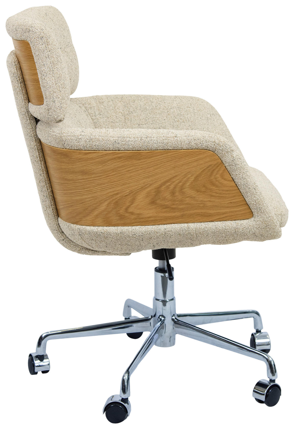 DREHSTUHL  in Webstoff Eichefarben, Chromfarben, Beige  - Chromfarben/Eichefarben, Design, Holz/Kunststoff (62/91/66cm) - Dieter Knoll