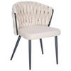 STUHL  in Eisen Samt Metall, Textil  - Beige/Schwarz, MODERN, Textil/Metall (63/58/78cm) - Livetastic