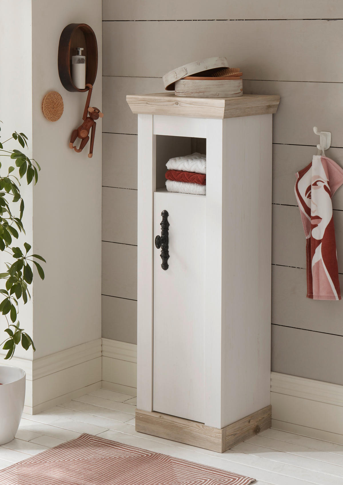 BADEZIMMER 4-teilig  in  - Schwarz/Weiß, Design, Naturmaterialien/Holzwerkstoff (143/200/46cm) - MID.YOU