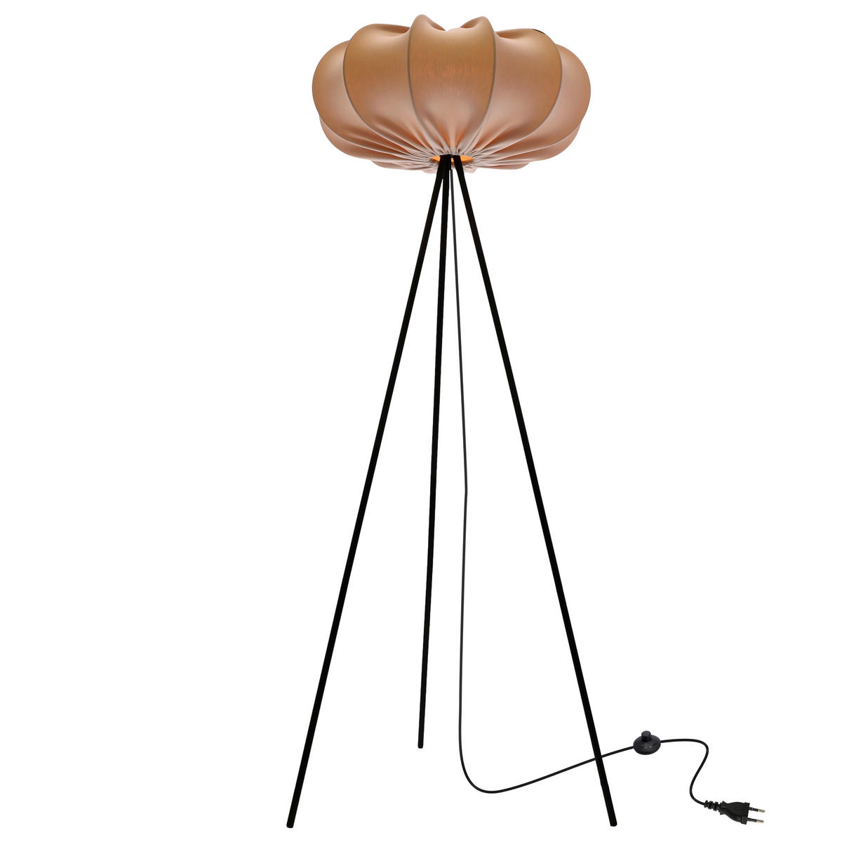 STEHLEUCHTE 52/52/147 cm    - Hellbraun/Schwarz, KONVENTIONELL, Kunststoff/Metall (52/52/147cm)