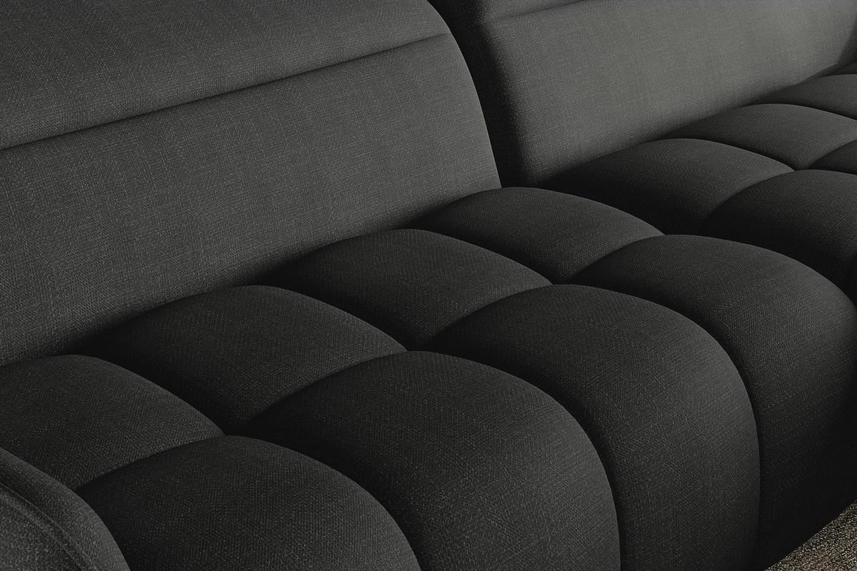 ECKSOFA Anthrazit Flachgewebe Rücken echt, Kopfteilverstellung, Sitztiefenverstellung  - Anthrazit/Schwarz, KONVENTIONELL, Textil/Metall (272/175cm) - Carryhome