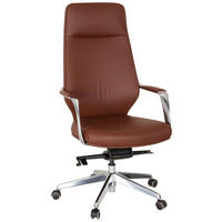 DREHSTUHL  in Lederlook Braun  - Silberfarben/Braun, Basics, Kunststoff/Textil (63/133/65cm) - MID.YOU