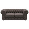 CHESTERFIELD ZOFA,  temno rjava usnje  - barve wenge/temno rjava, Trendi, les/usnje (180/76,5/96cm) - Welnova