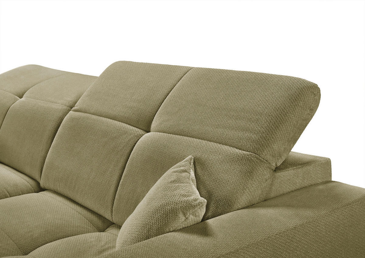 ECKSOFA Olivgrün Webstoff  - Schwarz/Olivgrün, KONVENTIONELL, Textil/Metall (180/285cm) - SetOne by Musterring
