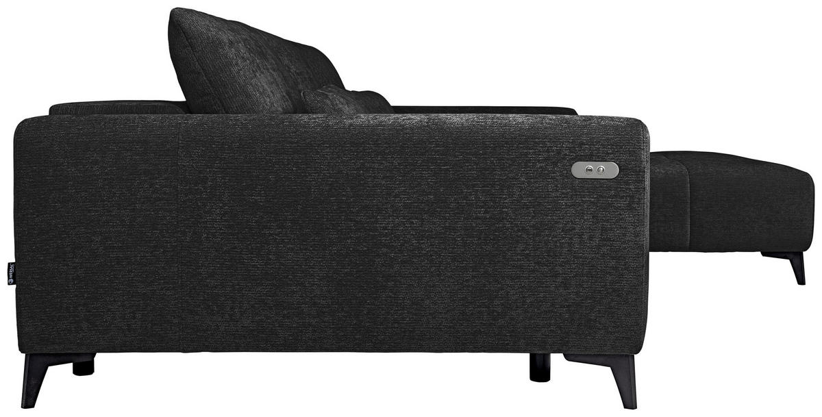 HÖRNSOFFA i chenille svart  - svart, Klassisk, textil/plast (279/222cm) - MID.YOU