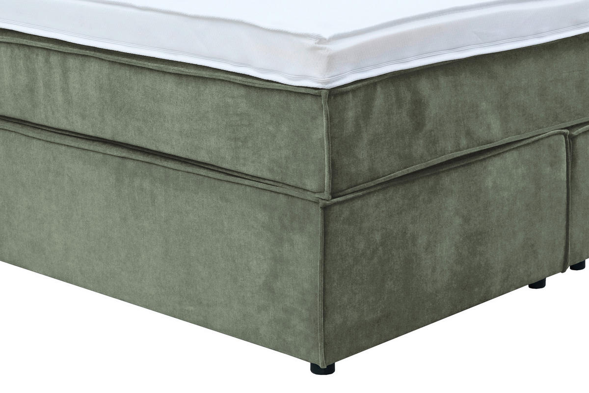 BOXSPRINGBETT 140/200 cm  in Grün  - Schwarz/Grün, KONVENTIONELL, Kunststoff/Textil (140/200cm) - Boxxx
