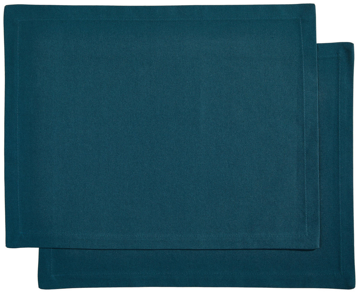 TISCHSET Panama Textil Flachgewebe Petrol 33/45 cm  - Petrol, Basics, Textil (33/45cm) - Bio:Vio