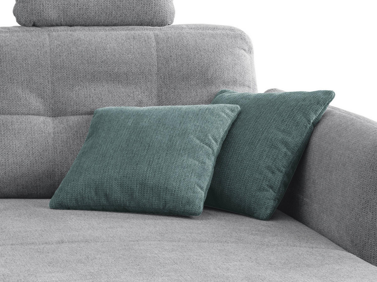 ECKSOFA Silberfarben Chenille  - Mintgrau/Silberfarben, MODERN, Holz/Textil (250-280/176cm) - Livetastic