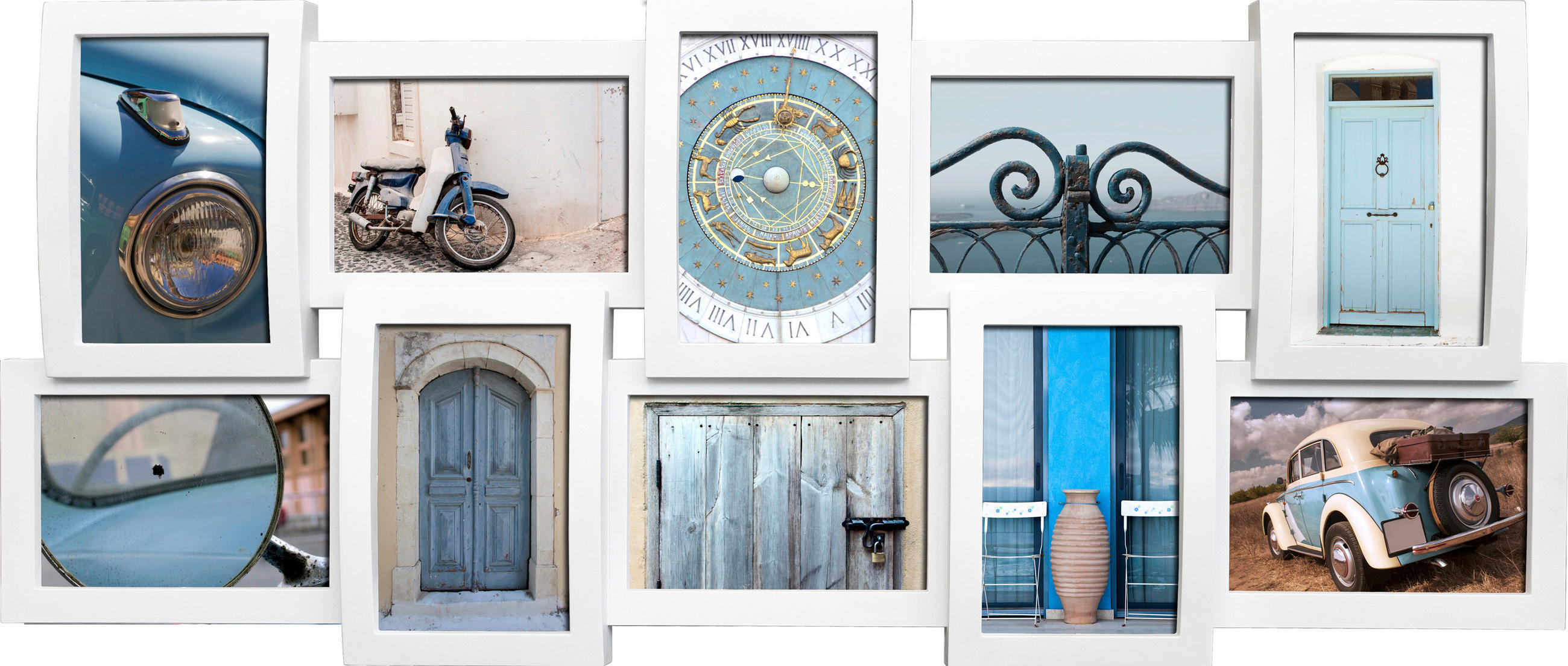 COLLAGEN-BILDERRAHMEN  Weiß  - Weiß, Basics, Glas/Kunststoff (73/31/3,5cm)