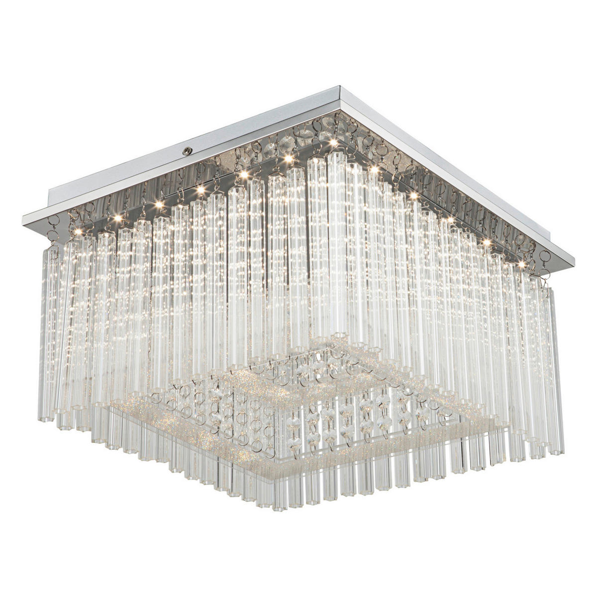 STROPNÍ LED SVÍTIDLO, 36/36/21.5 cm - barvy chromu, Basics, kov/sklo (36/36/21.5cm)