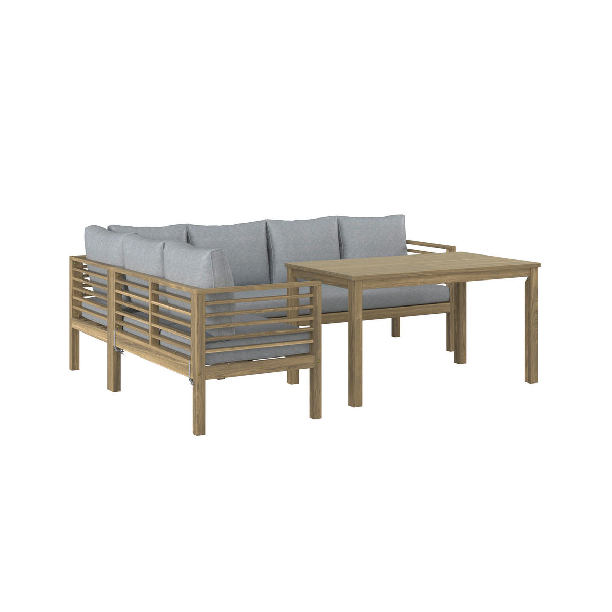 LOUNGE ÉTKEZŐGARNITÚRA  226/173 cm   - bézs/akácia színű, Modern, fa (226/173cm) - Ambia Garden
