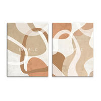 BILDERSET - Beige/Braun, Basics, Holz/Textil (2x32/42cm)