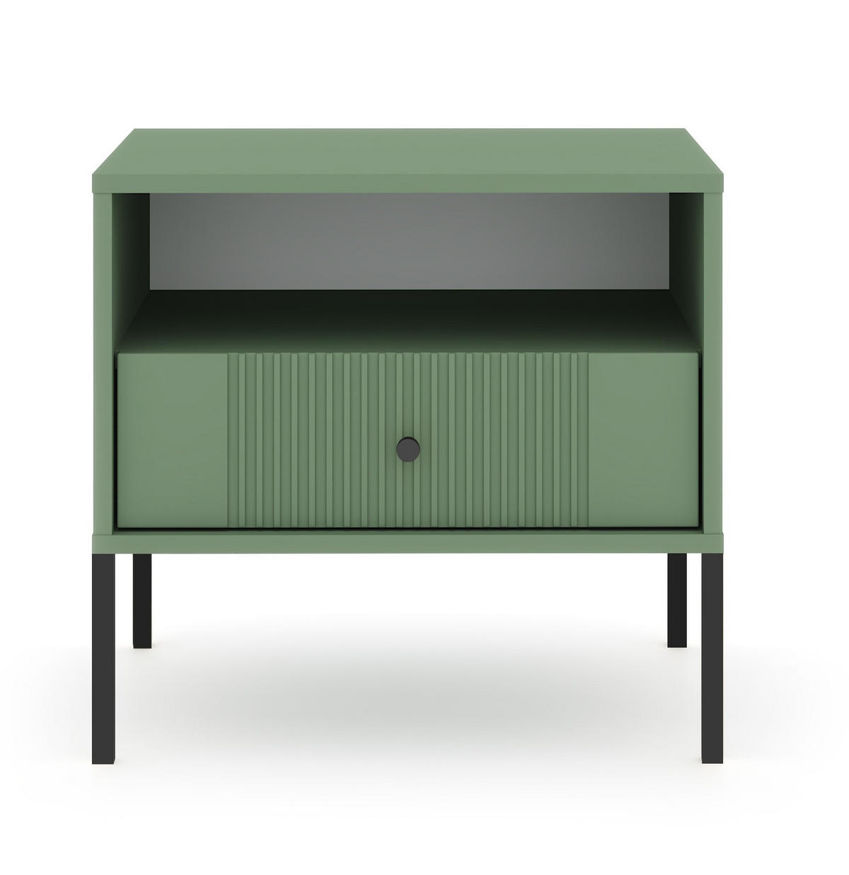 NACHTSCHRANK 54/39/50,5 cm  - Schwarz/Grün, Design, Holzwerkstoff/Metall (54/39/50,5cm) - Boxxx