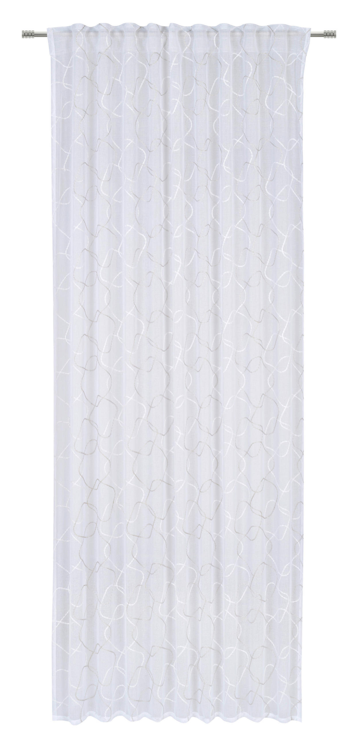 Draperie Confecționată transparent  - gri deschis/alb, Konventionell, textil (140/245cm) - Esposa