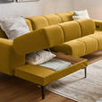 ECKSOFA in Chenille Currygelb  167/311 cm  - Currygelb/Schwarz, Design, Textil/Metall (167/311cm) - Xora
