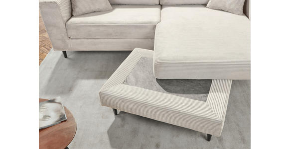 ECKSOFA Naturfarben Cord  - Schwarz/Naturfarben, KONVENTIONELL, Holz/Textil (212/155cm) - Carryhome