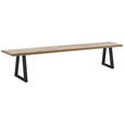 SITZBANK 220/45/40 cm  in Anthrazit, Wildeiche  - Wildeiche/Anthrazit, ROMANTIK / LANDHAUS, Holz/Metall (220/45/40cm) - Waldwelt